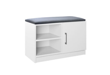 Obrázek Botník 1D se sedákem bílý / látka Jasmin90