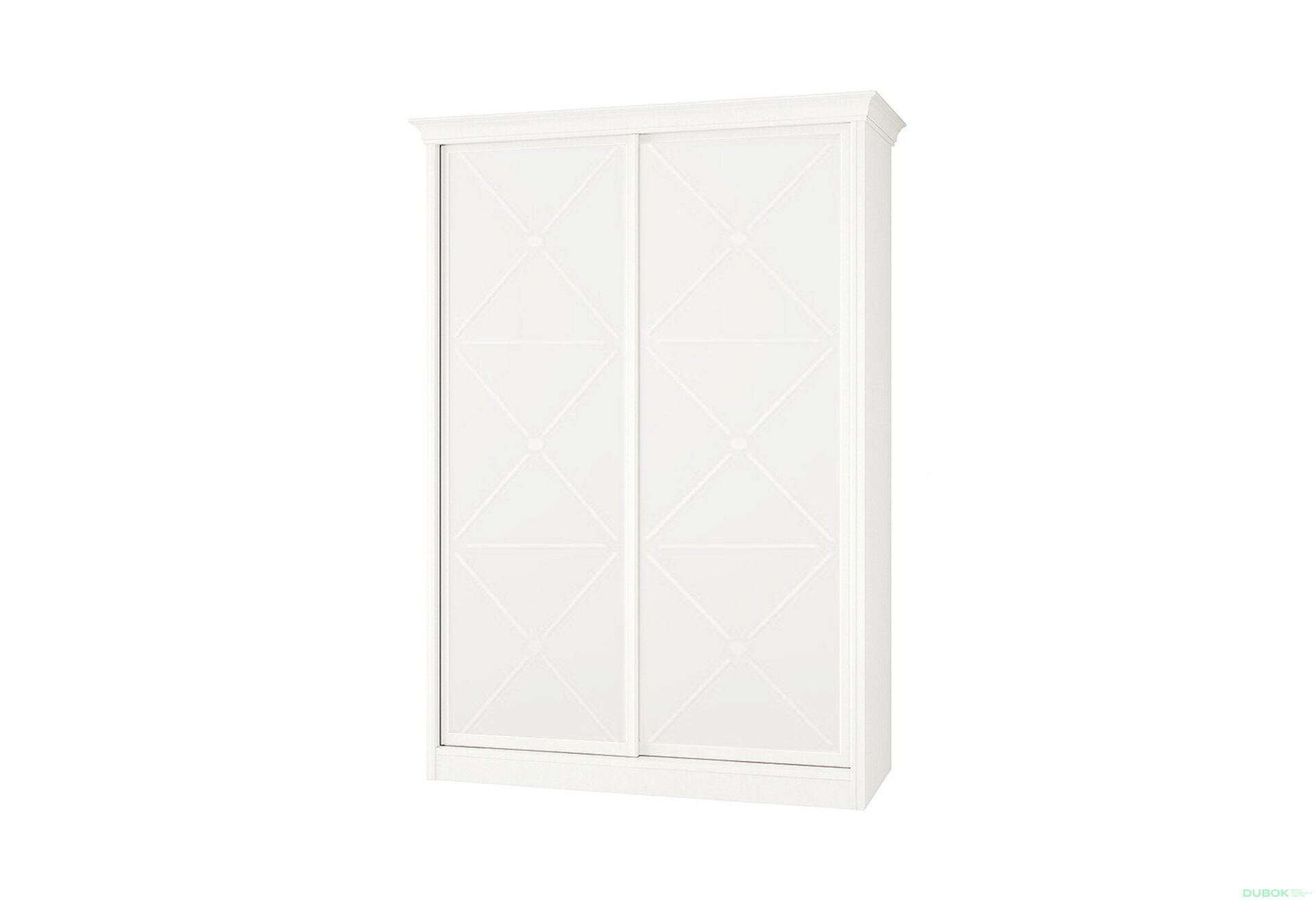 Obrázek 1 - Skříň Rim-Veneziano 2D 1.6 m bílá s římsou, fasádami DTD (s dekorem)