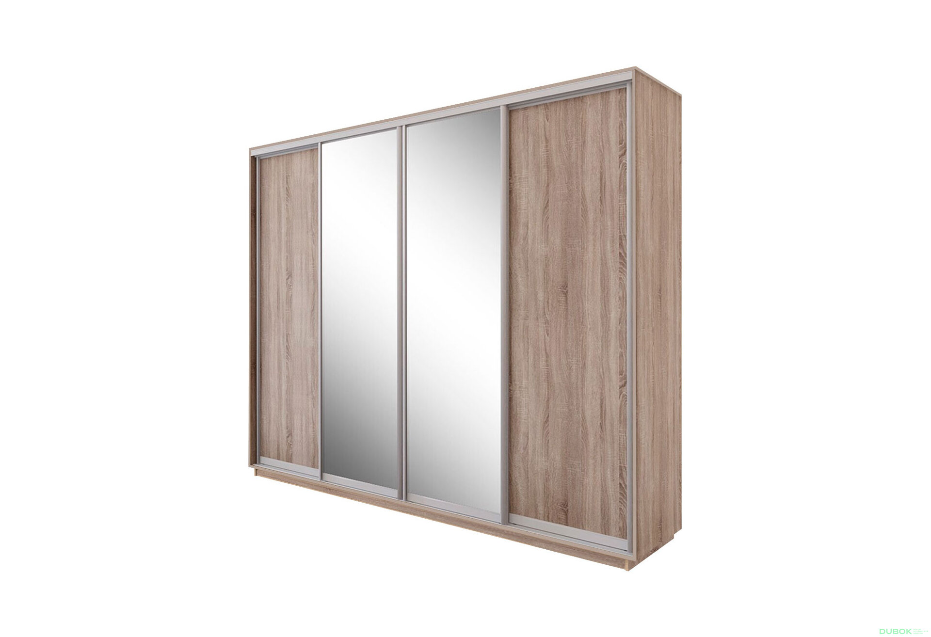 Obrázek 2 - Skříň s posuvnými dveřmi 2 DTD + 2 zrcadla 300x240x60 Dub sonoma