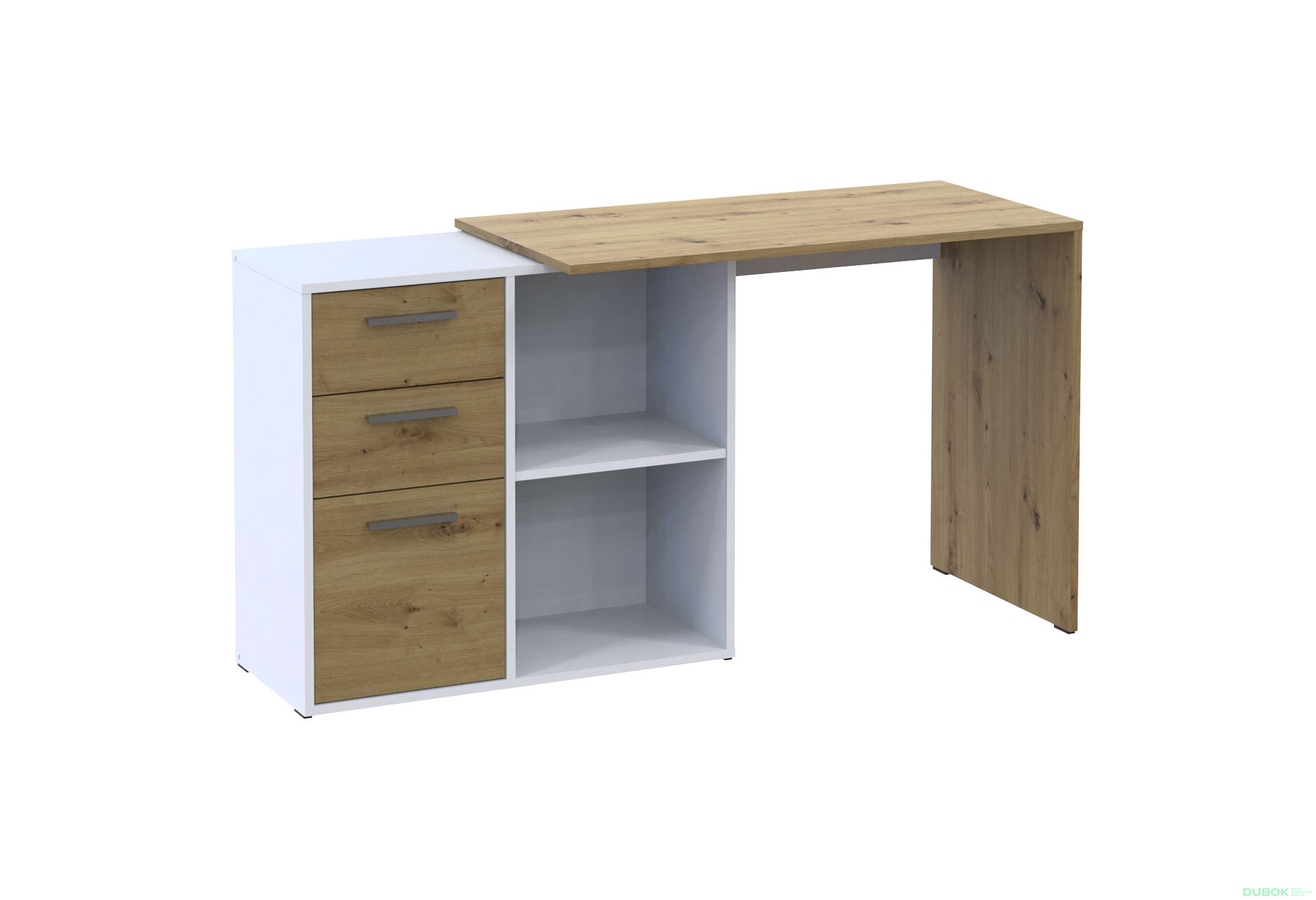 Obrázek 1 - Psací stůl T8 bílý / dub artisan 100x83x75