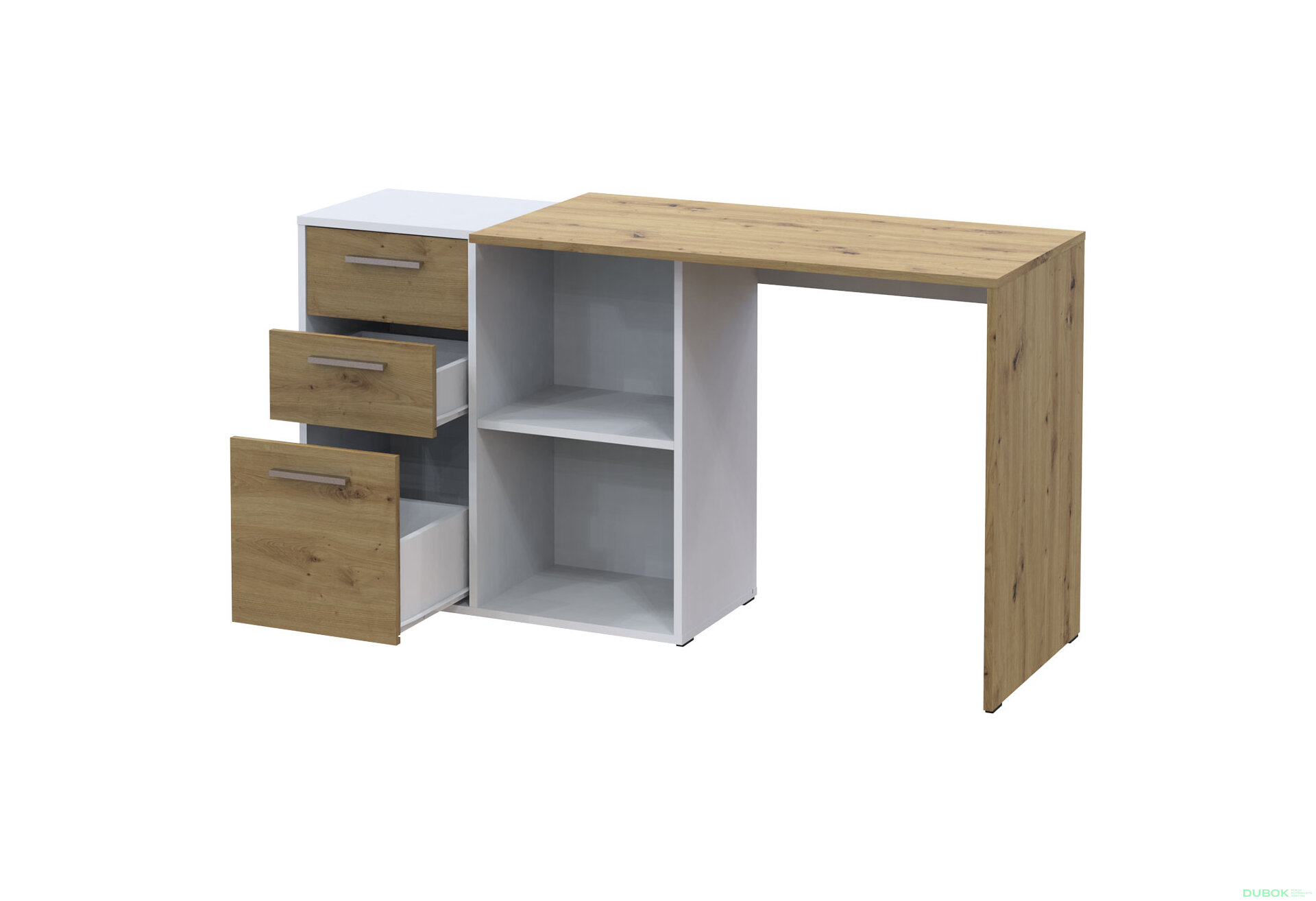 Obrázek 4 - Psací stůl T8 bílý / dub artisan 100x83x75