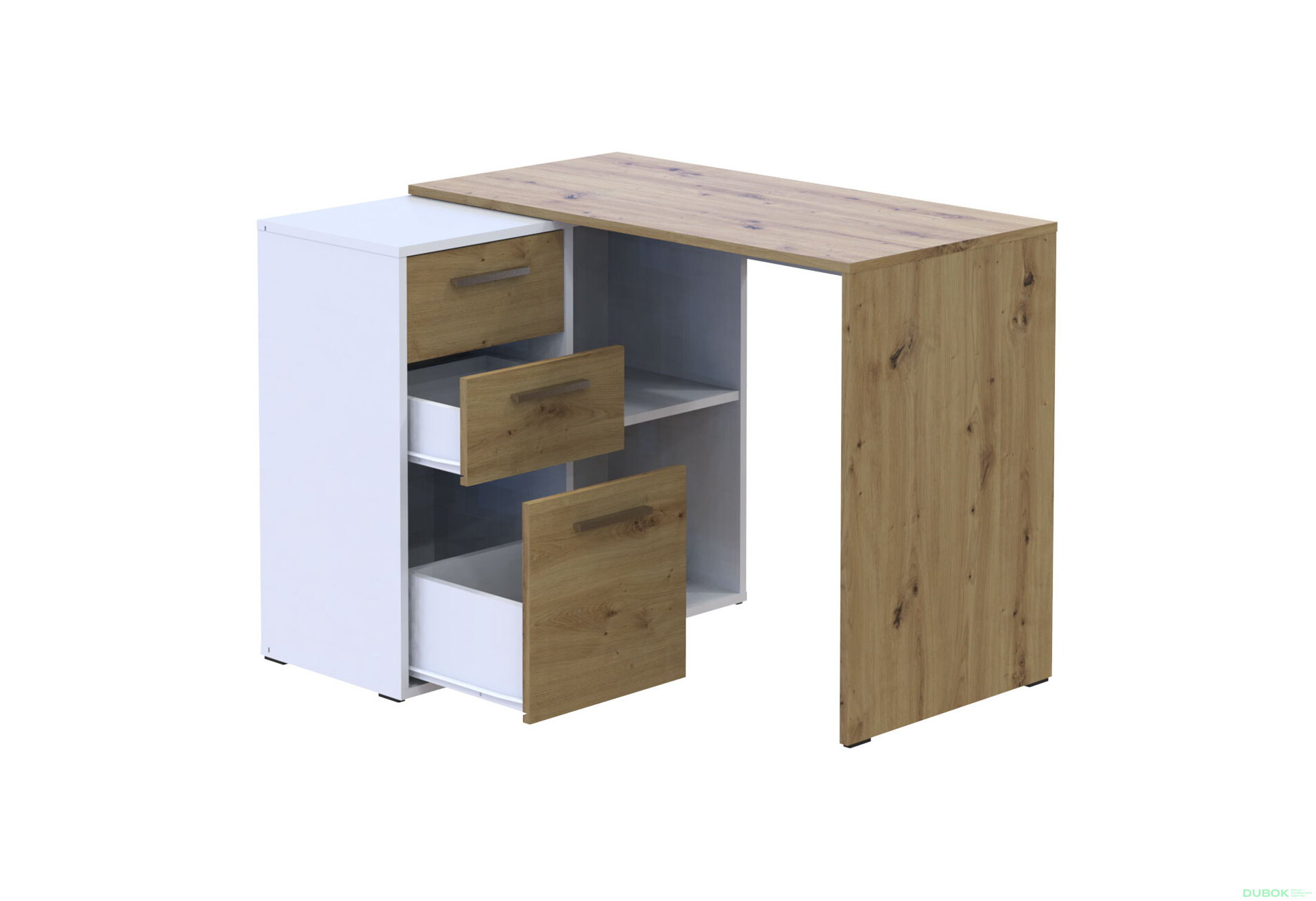 Obrázek 5 - Psací stůl T8 bílý / dub artisan 100x83x75