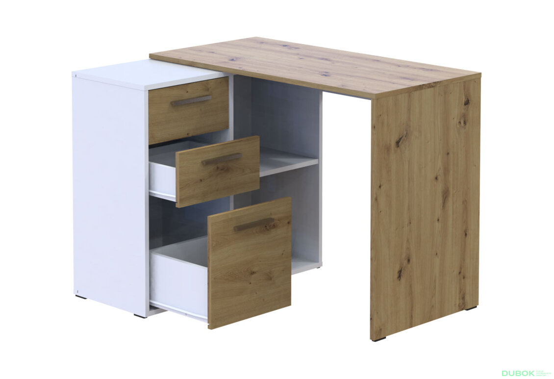 Obrázek 5 - Psací stůl T8 bílý / dub artisan 100x83x75