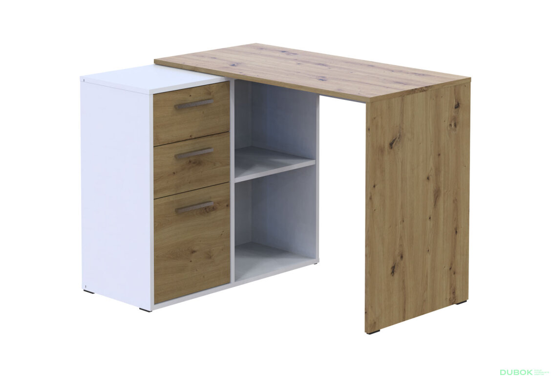 Obrázek 6 - Psací stůl T8 bílý / dub artisan 100x83x75