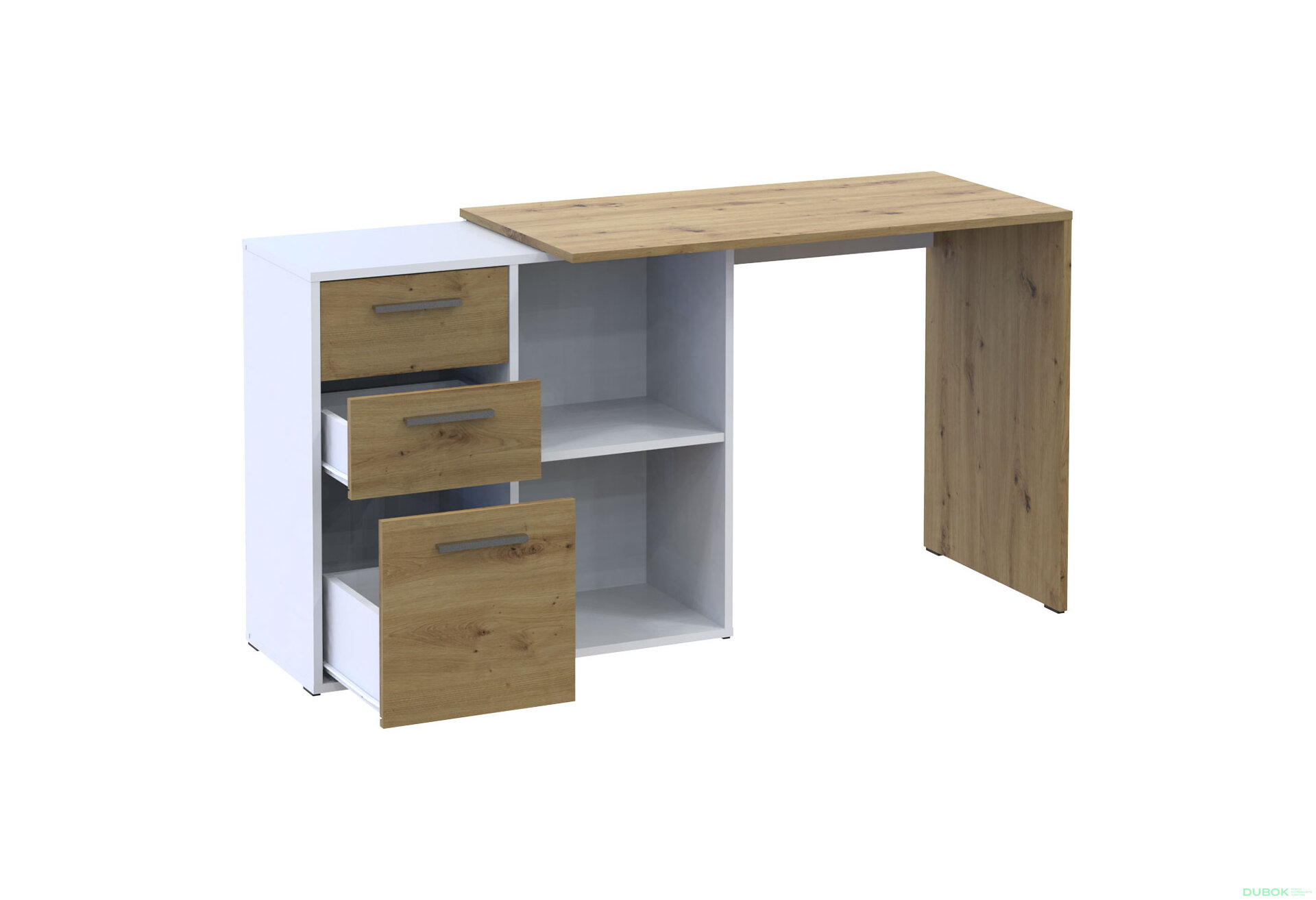 Obrázek 7 - Psací stůl T8 bílý / dub artisan 100x83x75