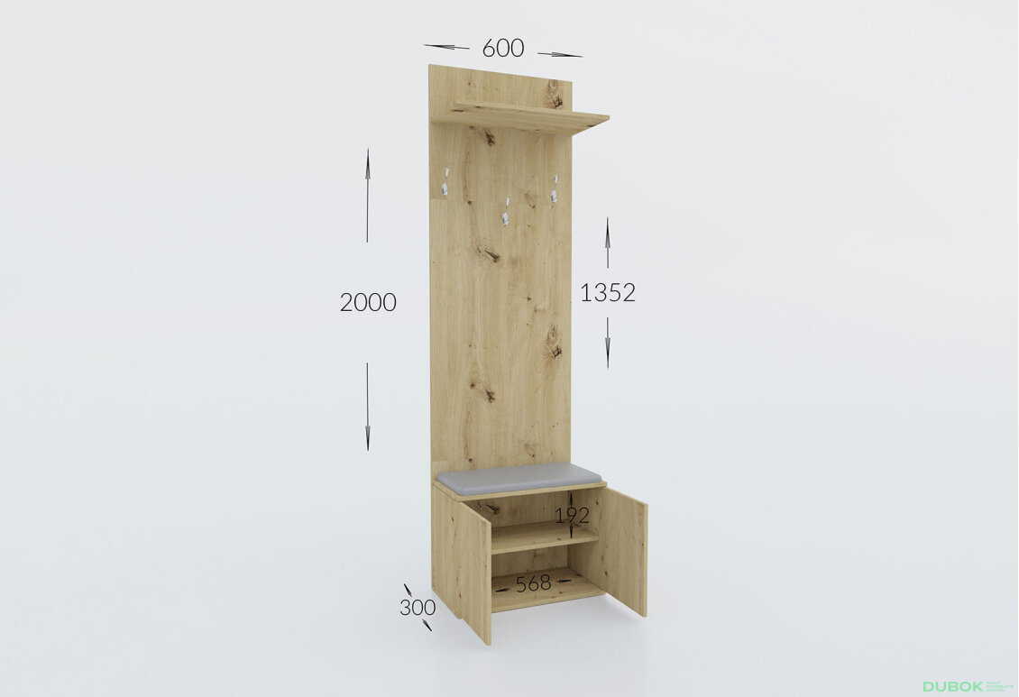 Obrázek 4 - Předsíňová sestava Armario 120 cm Dub artisan