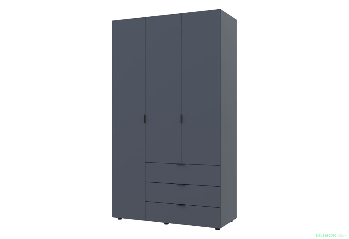 Obrázek 6714 - Skříň 3D s regálem se zásuvkami Gelar 176.2 cm grafit