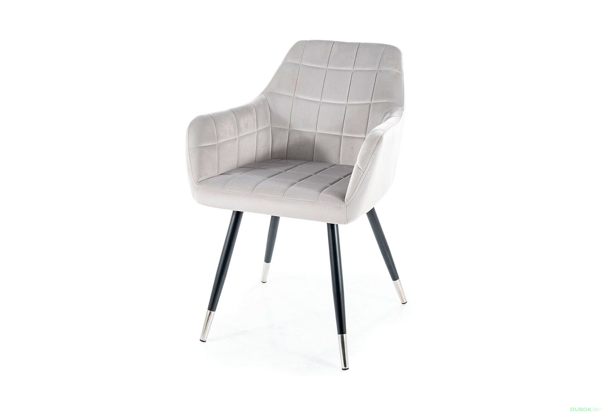 Obrázek 1 - Židle Nuxe Velvet světle šedý Bluvel 03, kov černá / chrome