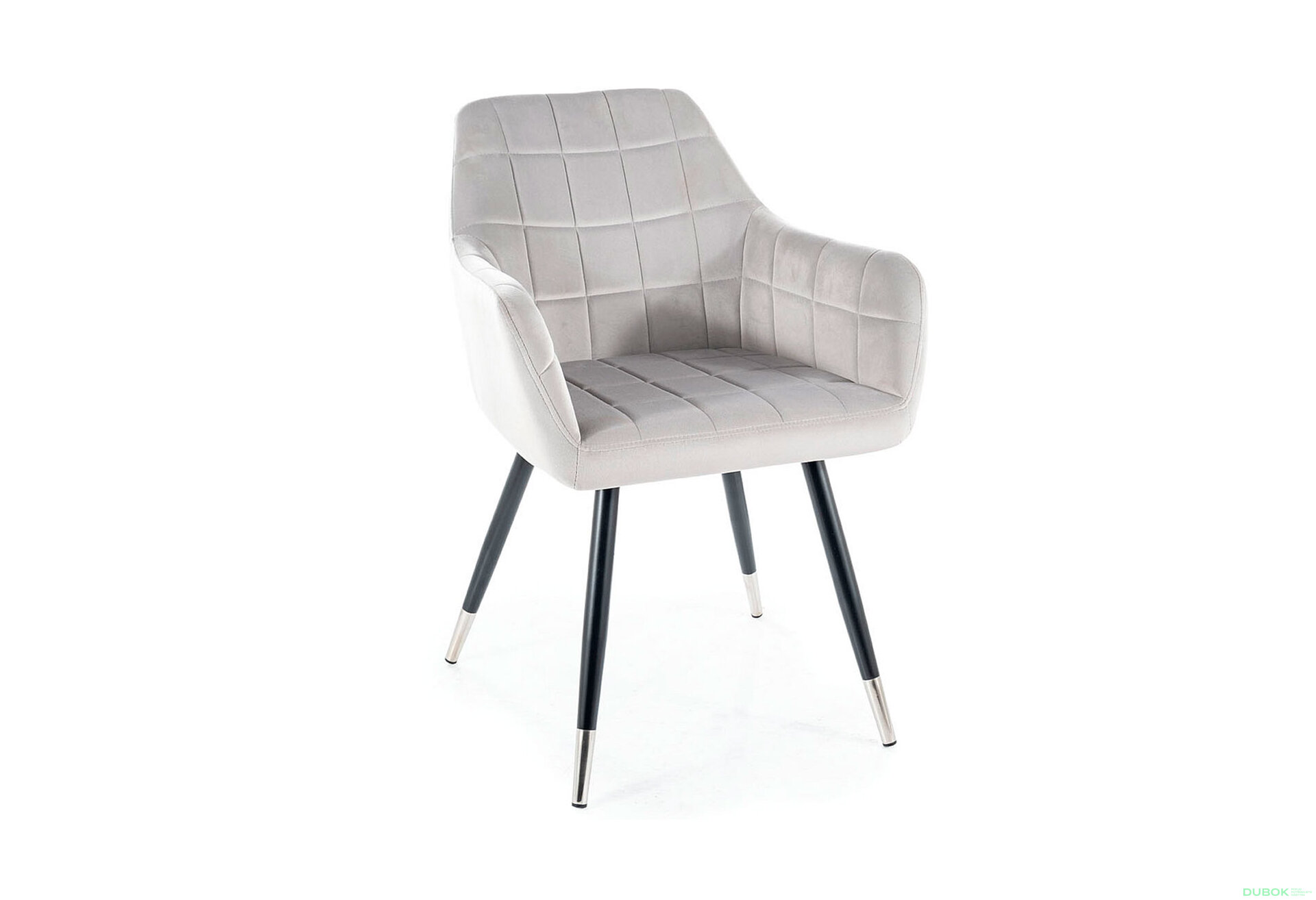 Obrázek 2 - Židle Nuxe Velvet světle šedý Bluvel 03, kov černá / chrome