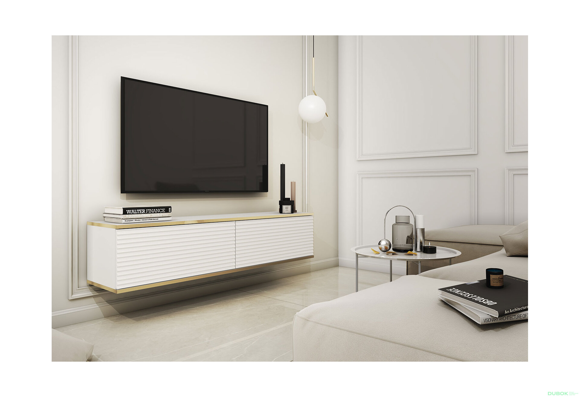 Obrázek 2 - TV stolek RTV 135 MDF bílý Oro