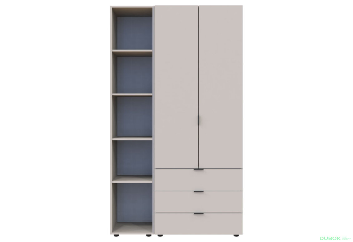 Obrázek 2 - Skříň dvoudveřová s regálem Gelar 115.7 cm Kašmír
