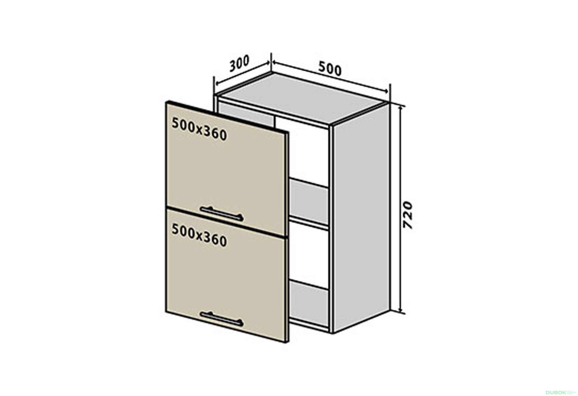 Obrázek 1 - V57 Skříňka 2D 50 RioLine Luxe / RióLine Luxe Lesklý