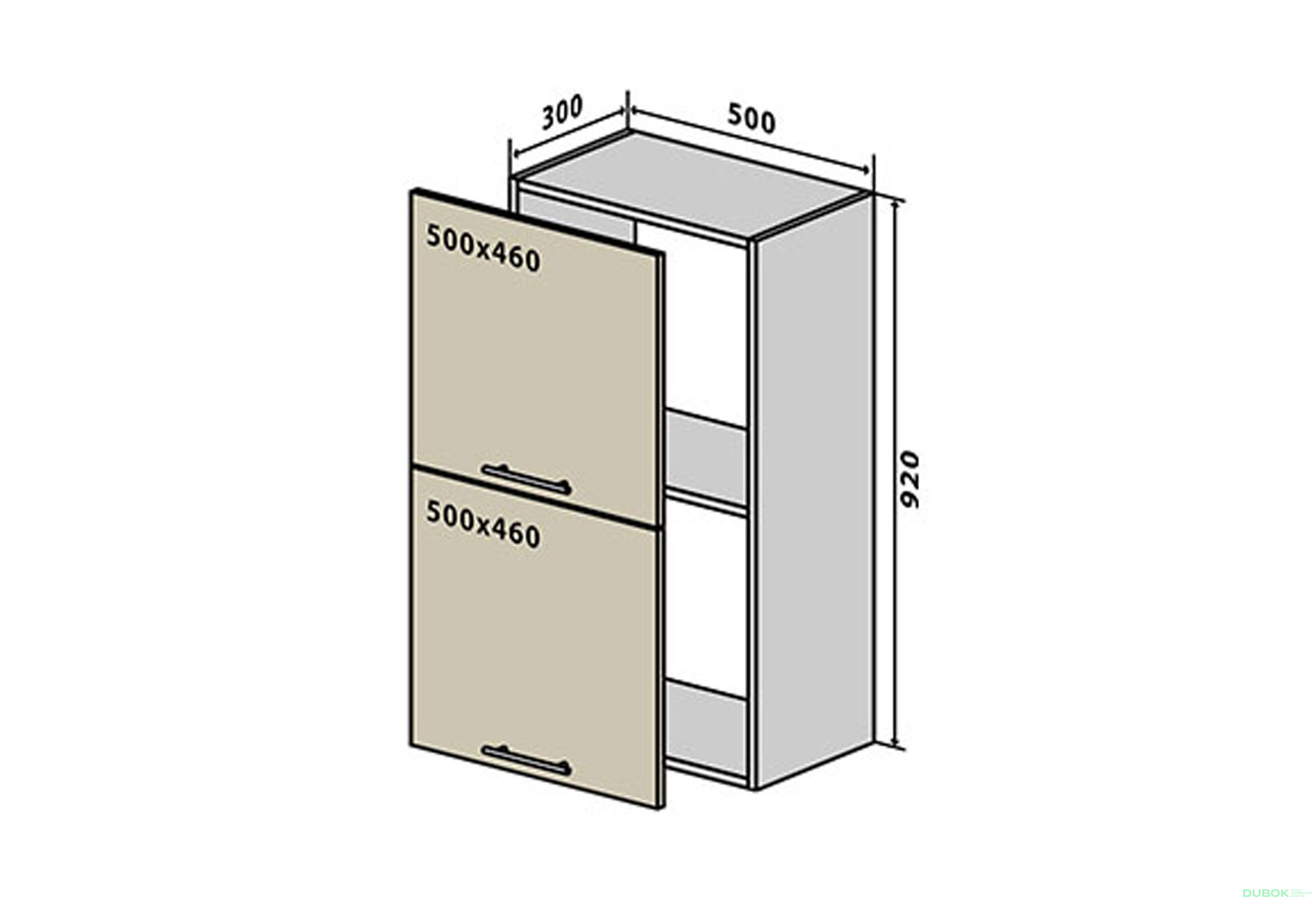 Obrázek 1 - V59 Skříňka 2D 50 RioLine Luxe / RióLine Luxe Lesklý