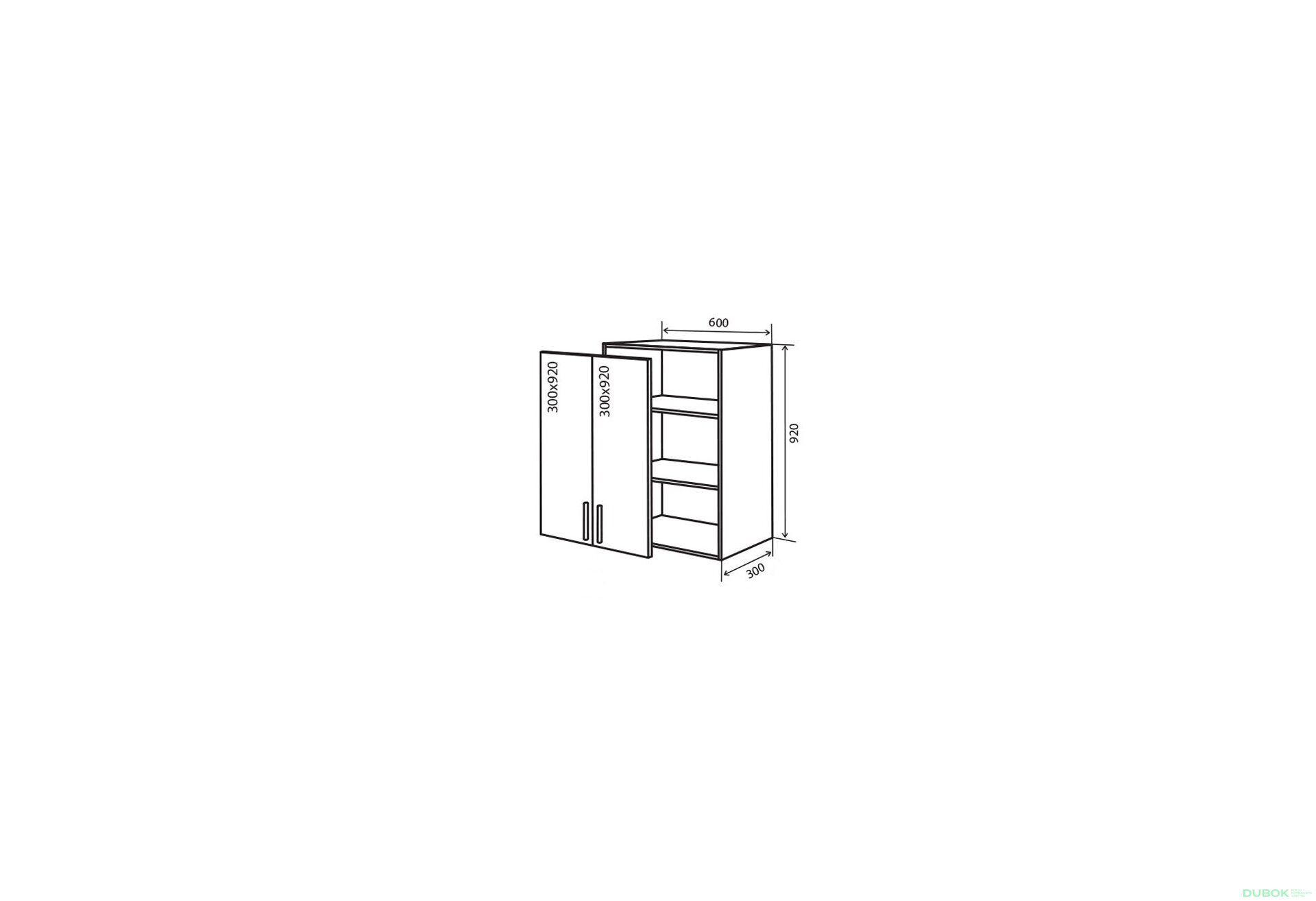 Obrázek 1 - V46 Skříňka 2D 60 RioLine Luxe / RióLine Luxe Lesklý