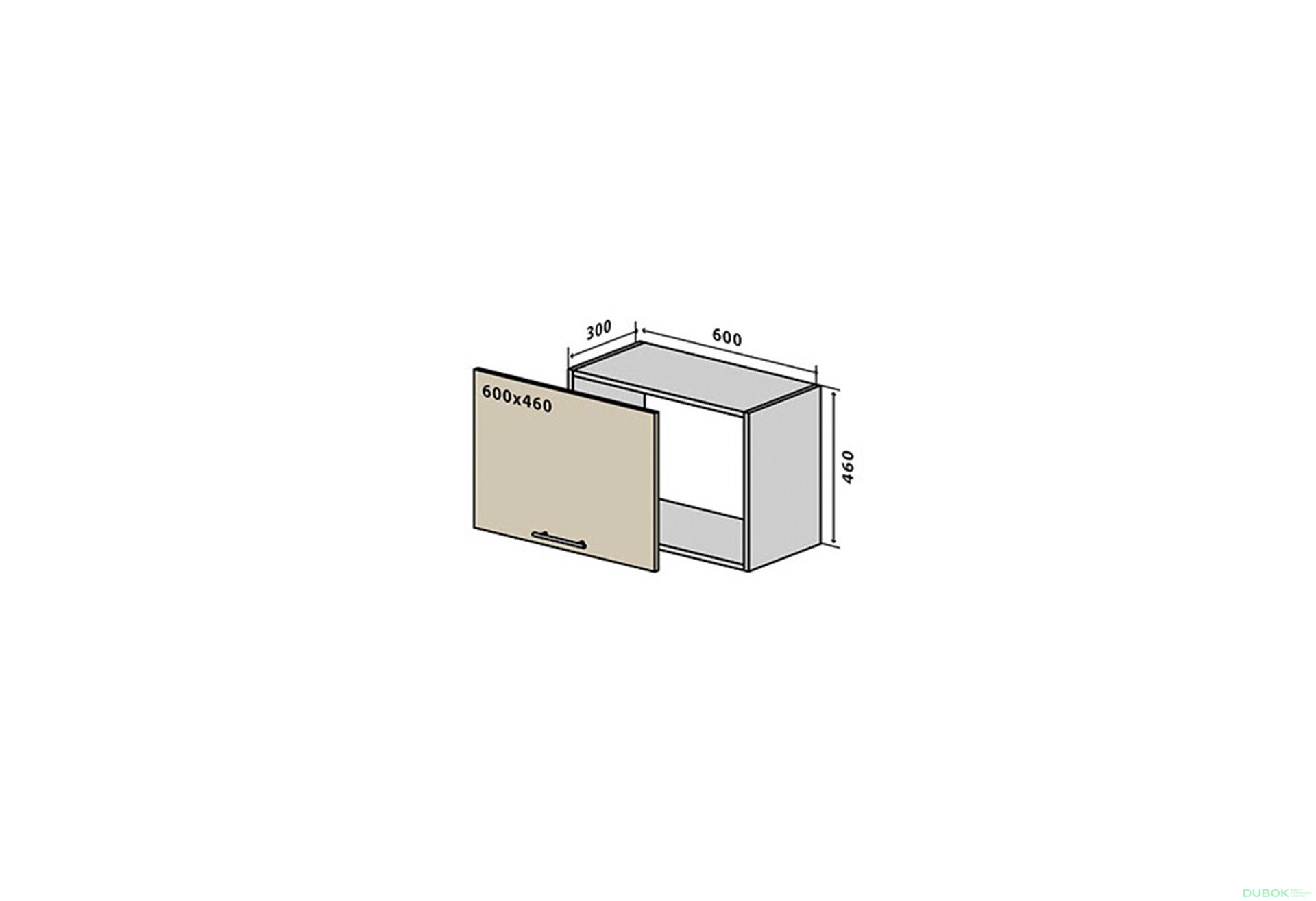 Obrázek 1 - V50 Skříňka nad digestoř 60 RioLine Luxe / RióLine Luxe Lesklý