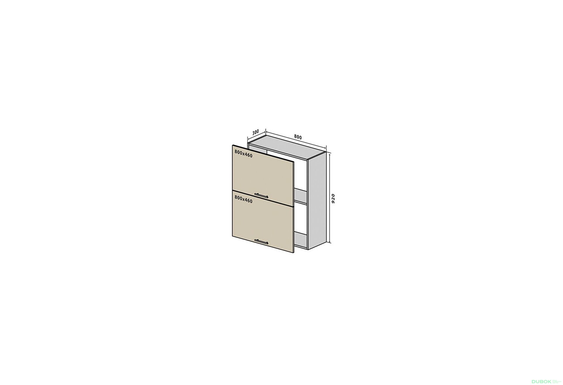 Obrázek 1 - V61 Skříňka nad digestoř 80 RioLine Luxe / RióLine Luxe Lesklý