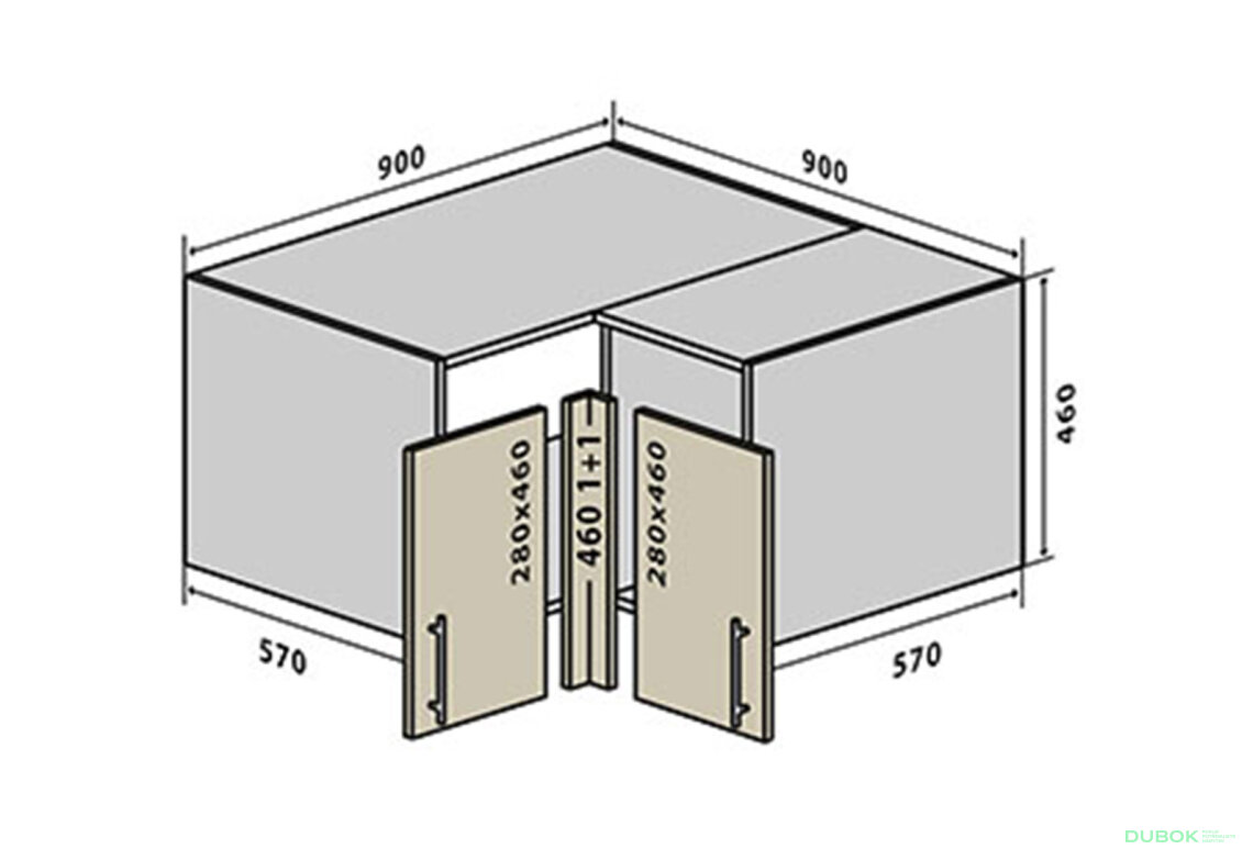 V82 Rohová skříňka 90 RioLine Luxe / RióLine Luxe Lesklý