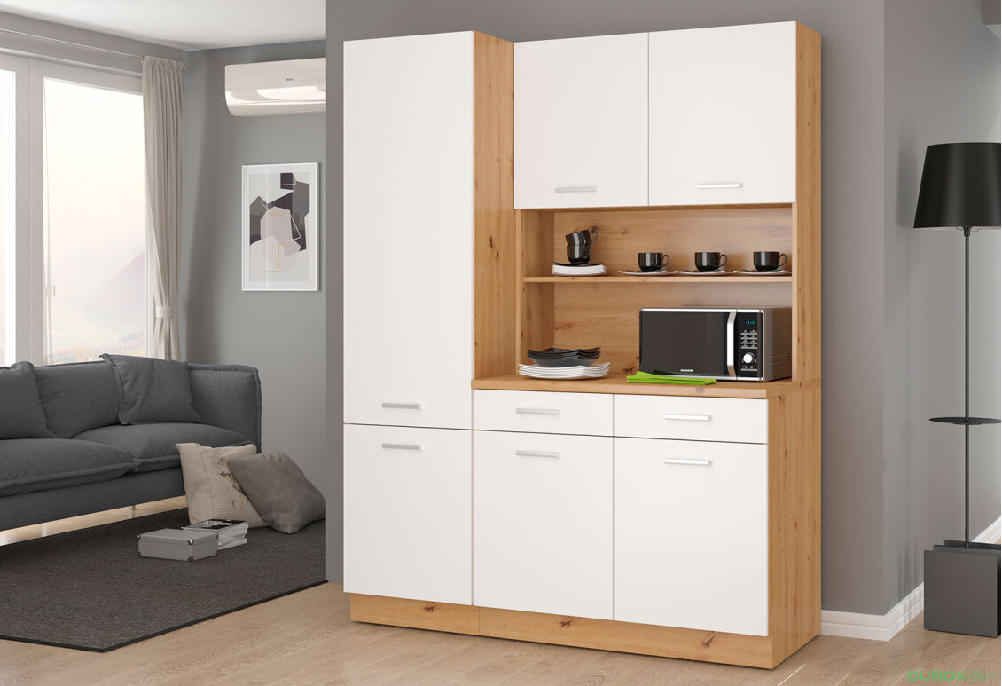 Kuchyňská sestava 1.5 m Maria Artisan / Bílý, pracovní deska Artisan
