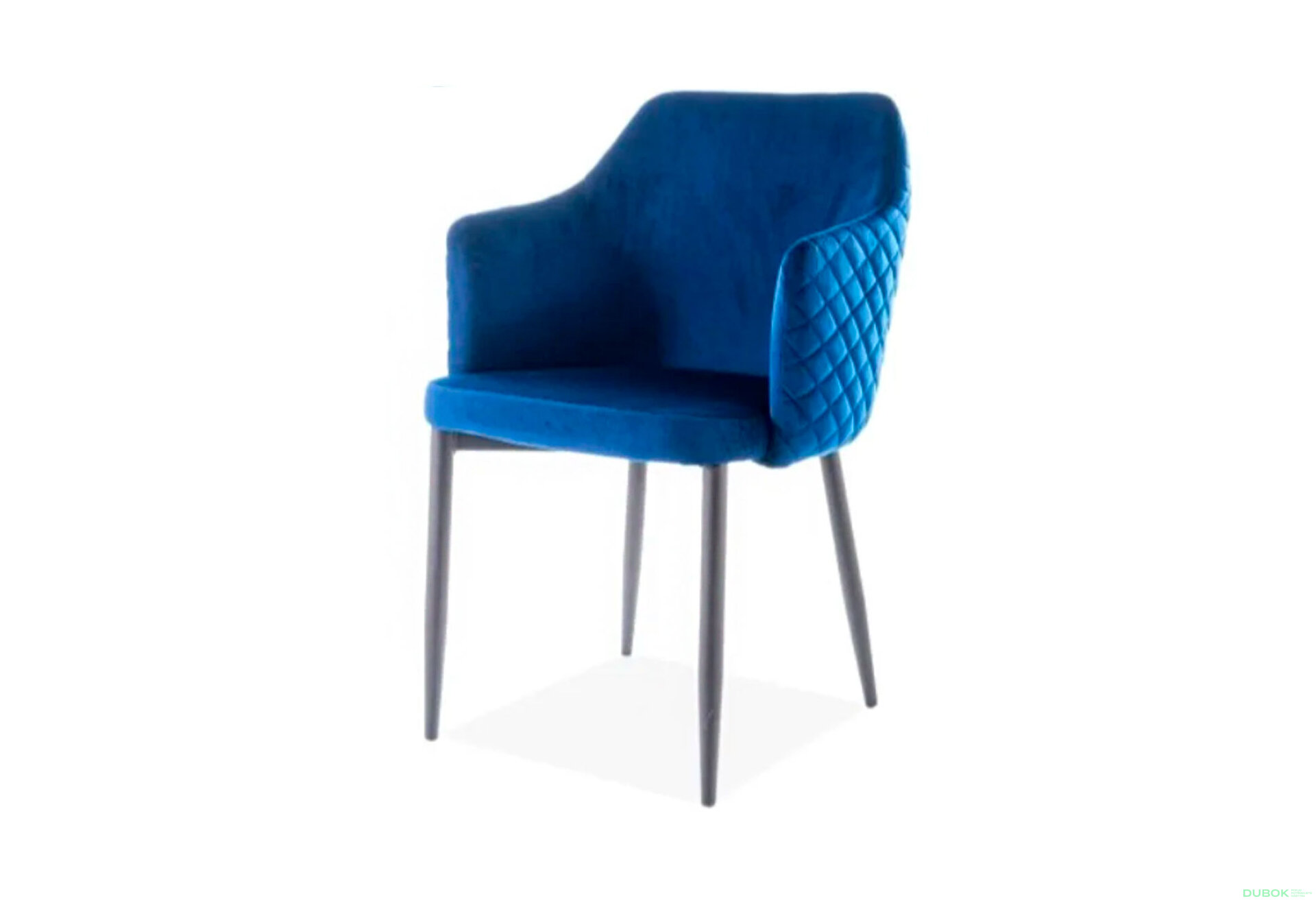 Obrázek 1 - Židle Astor Velvet tmavě modrá Bluvel 86, matná černá kov