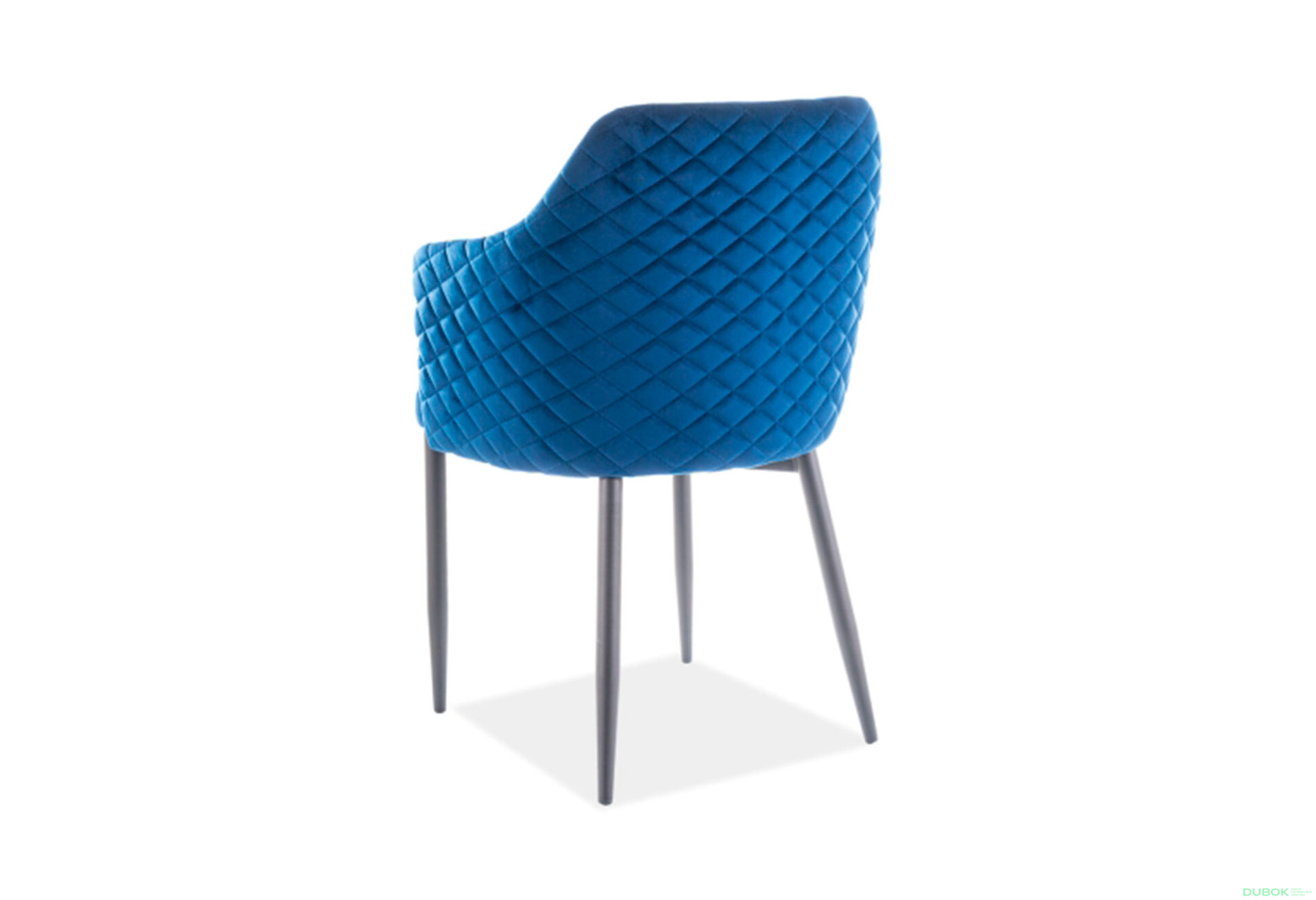 Obrázek 2 - Židle Astor Velvet tmavě modrá Bluvel 86, matná černá kov