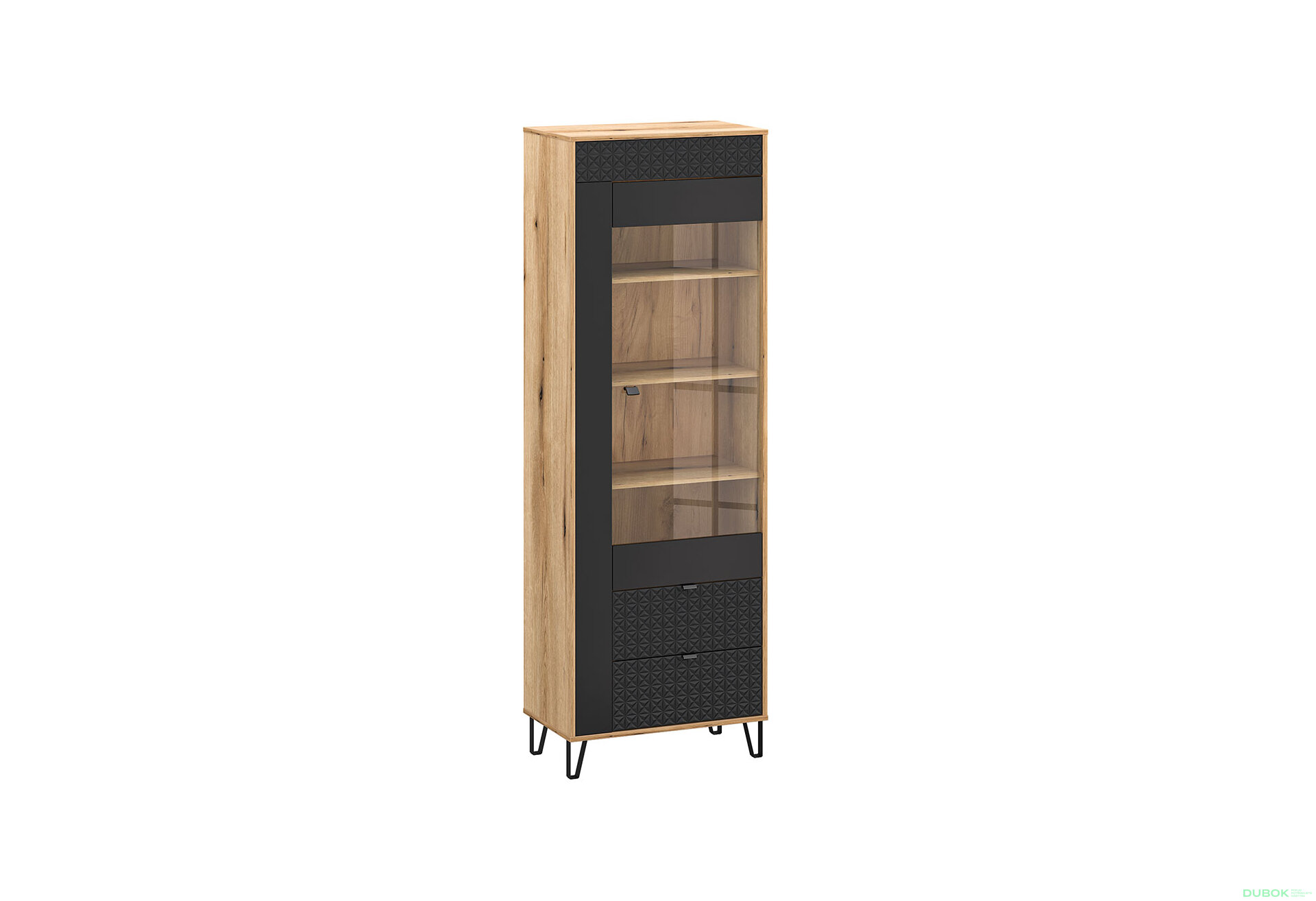 Obrázek 6805 - Obývací sestava 3.0 m dub evok / černý Bellano