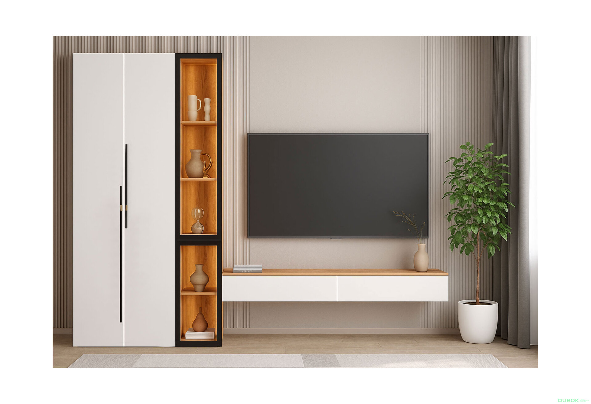 Obrázek 2 - Obývací sestava 280 cm dub appalačský / nymphaea alba Space