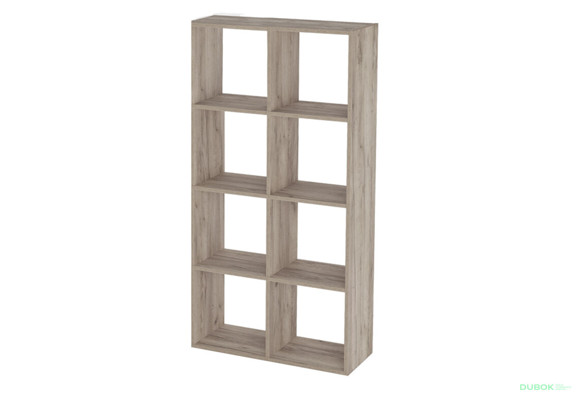 Regál Simple dub craft šedý