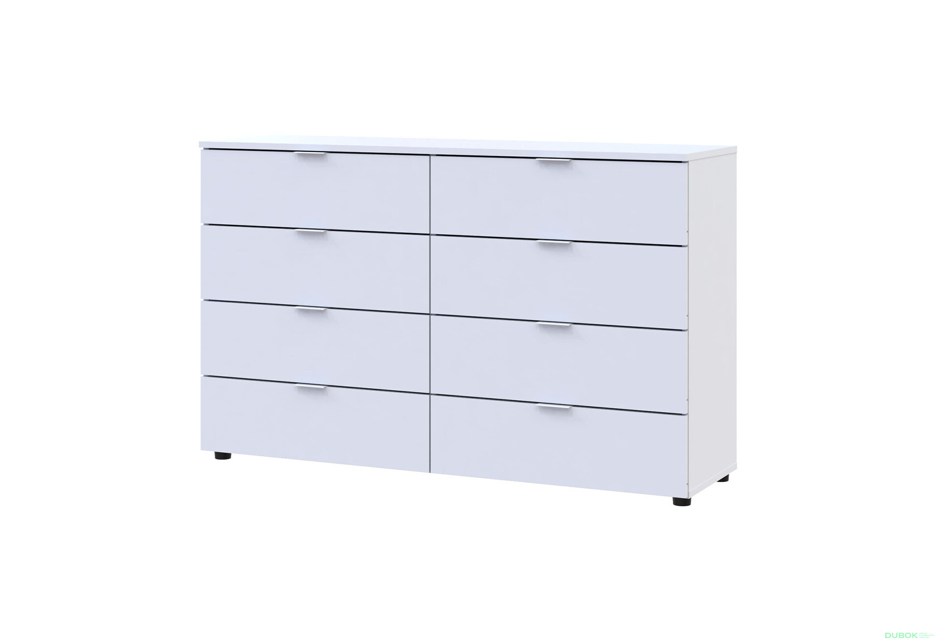 Obrázek 1 - Komoda Ron 8 s 8 zásuvkami 130x38x81 bílý