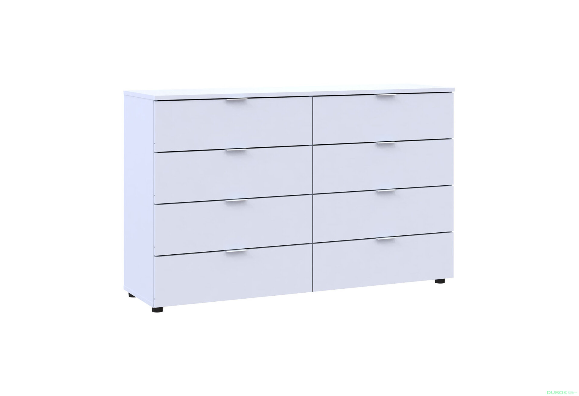 Obrázek 3 - Komoda Ron 8 s 8 zásuvkami 130x38x81 bílý