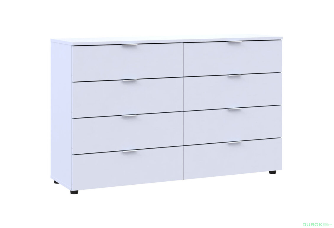 Obrázek 3 - Komoda Ron 8 s 8 zásuvkami 130x38x81 bílý