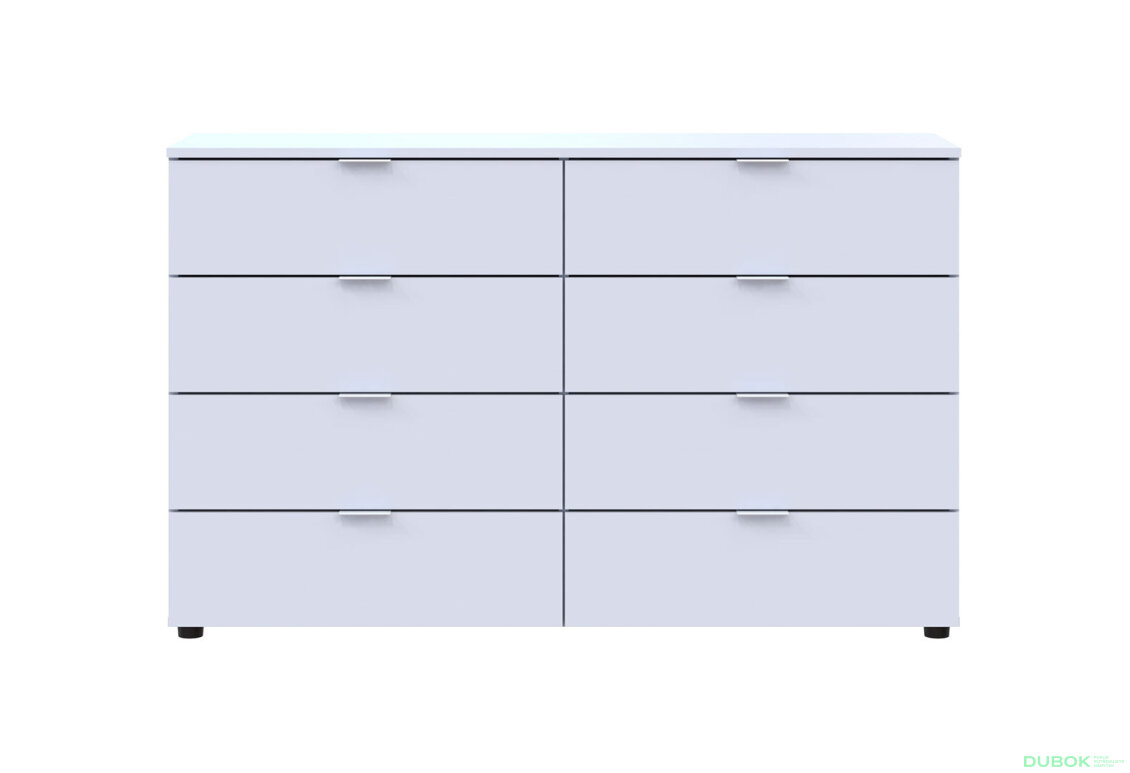 Obrázek 4 - Komoda Ron 8 s 8 zásuvkami 130x38x81 bílý