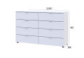 Obrázek 7 - Komoda Ron 8 s 8 zásuvkami 130x38x81 bílý