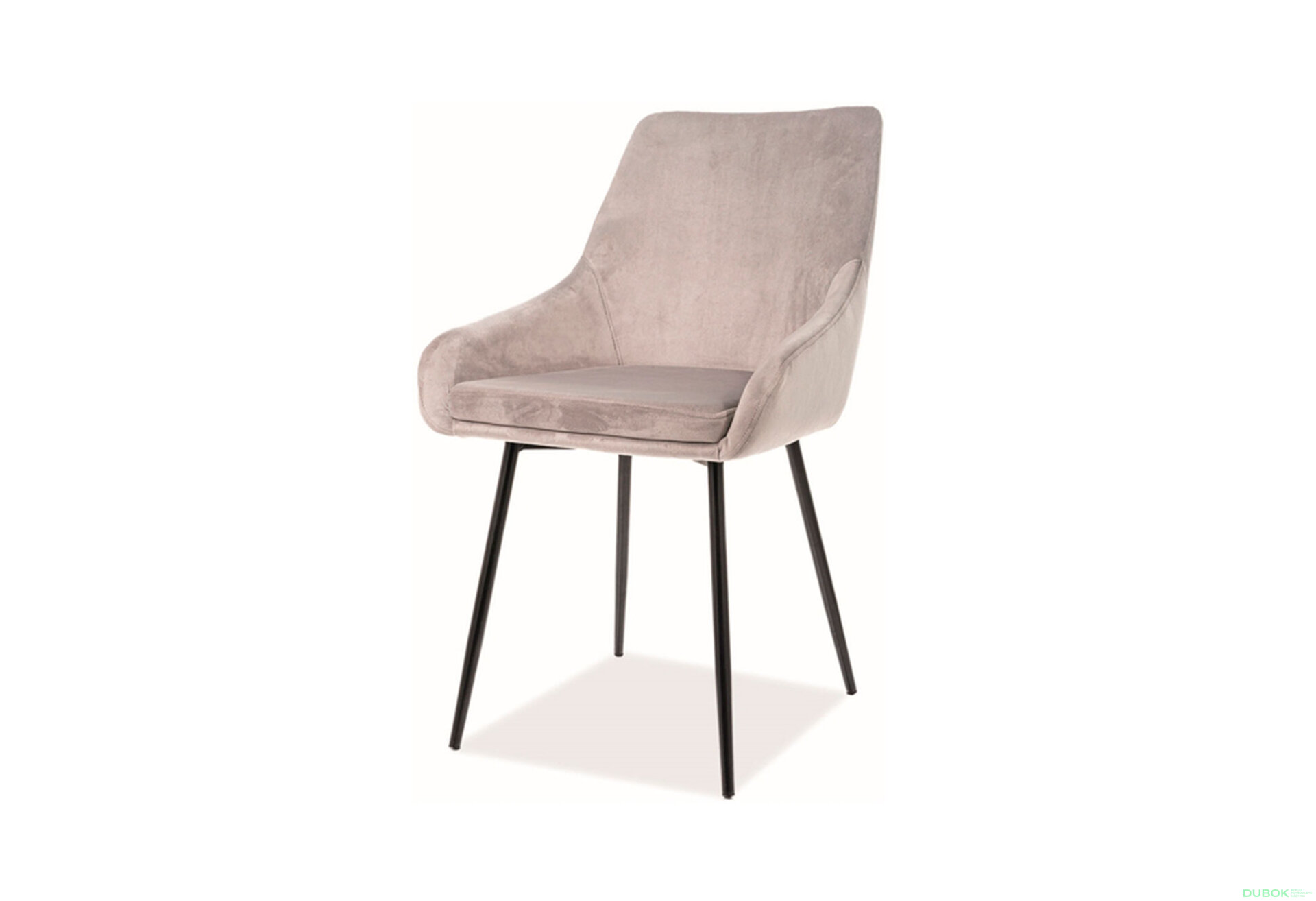 Obrázek 1 - Židle Albi Velvet světle šedý 148, matná černá kov