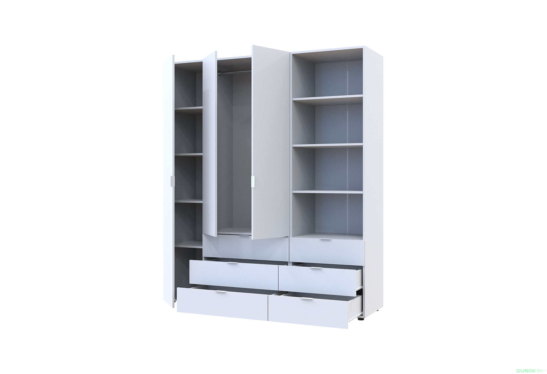 Obrázek 2 - Skříň 3D s regálem se zásuvkami Gelar 176.2 cm bílý