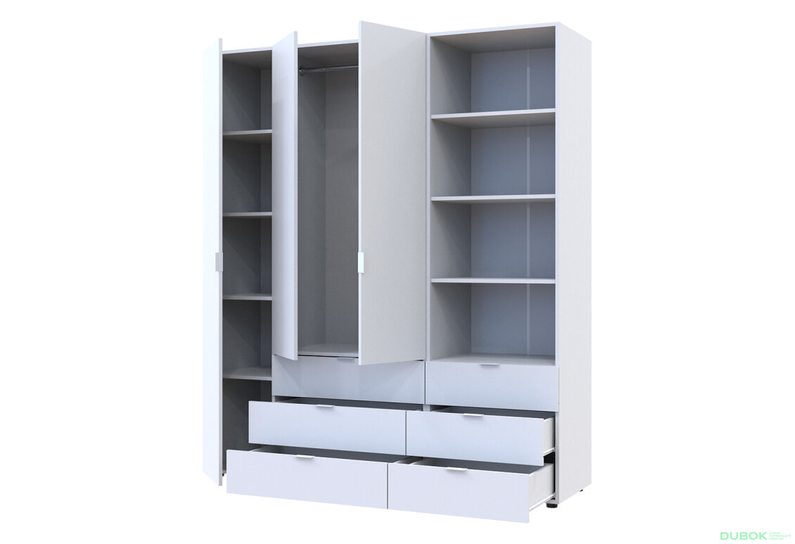 Obrázek 2 - Skříň 3D s regálem se zásuvkami Gelar 176.2 cm bílý