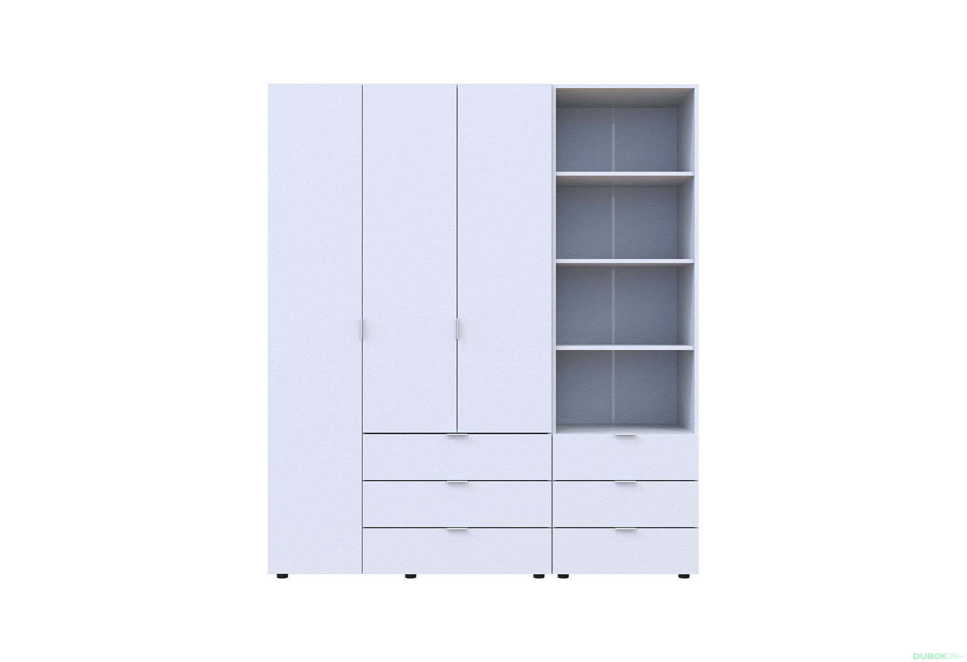 Obrázek 3 - Skříň 3D s regálem se zásuvkami Gelar 176.2 cm bílý