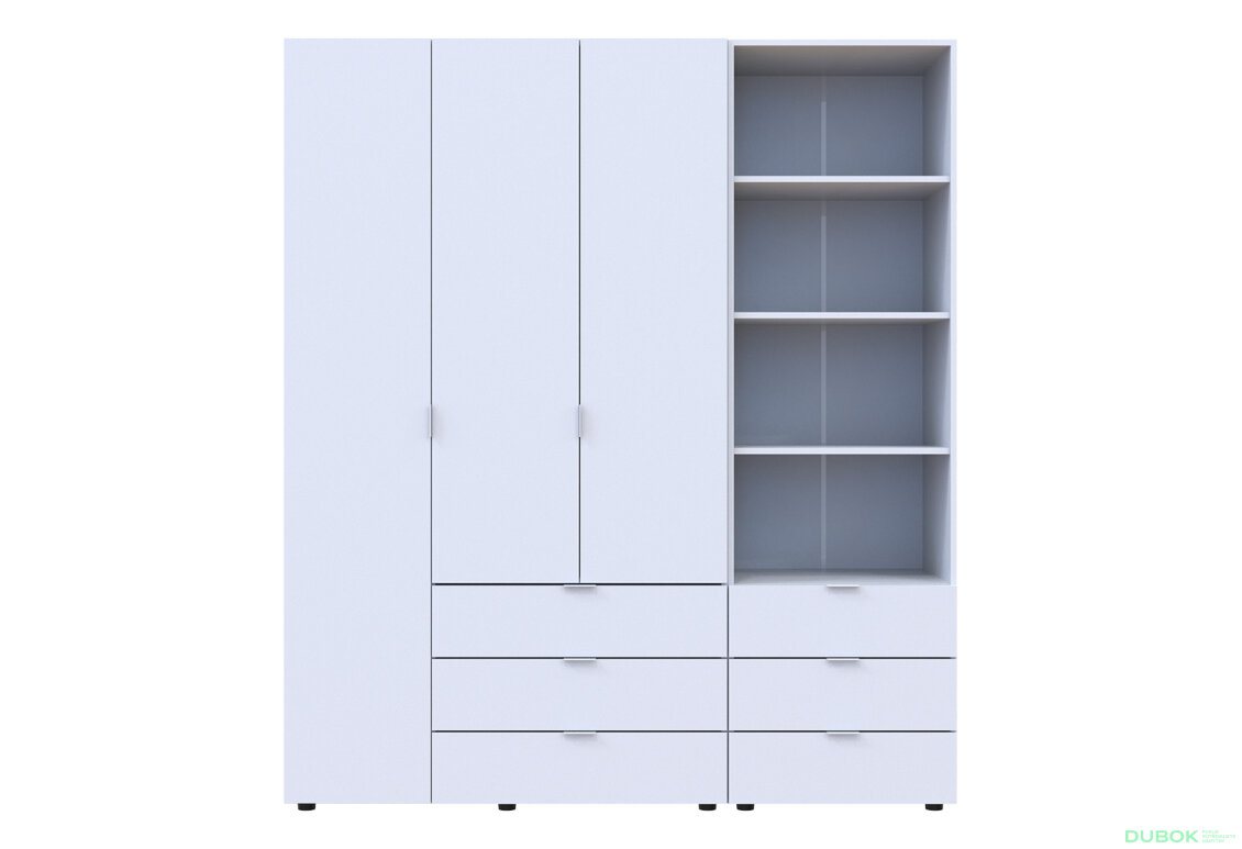 Obrázek 3 - Skříň 3D s regálem se zásuvkami Gelar 176.2 cm bílý
