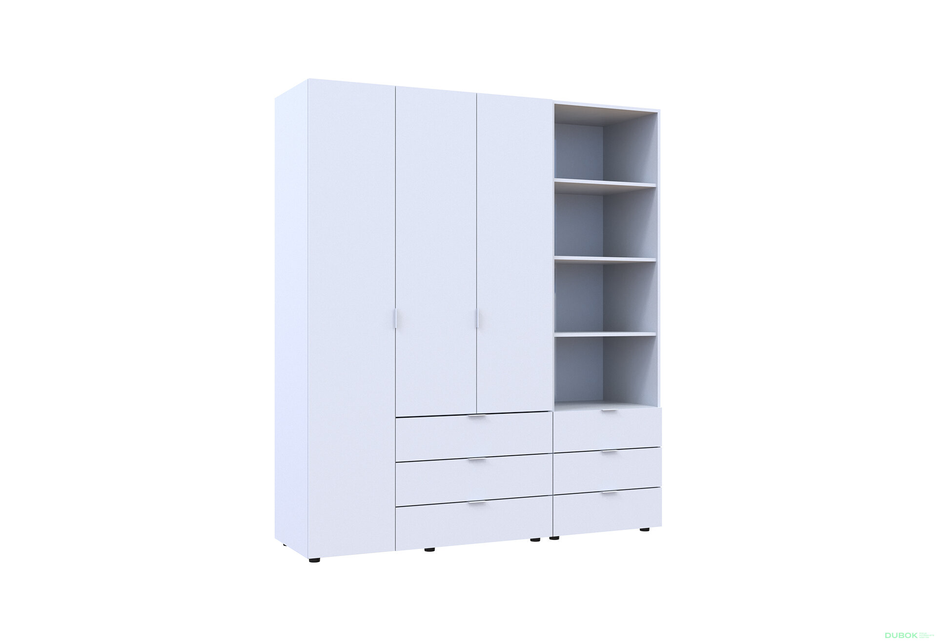 Obrázek 4 - Skříň 3D s regálem se zásuvkami Gelar 176.2 cm bílý