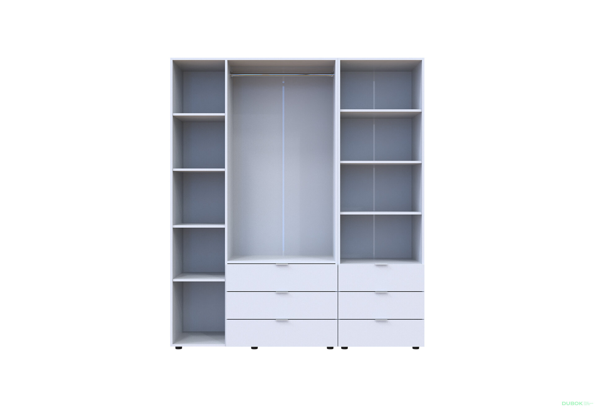 Obrázek 5 - Skříň 3D s regálem se zásuvkami Gelar 176.2 cm bílý