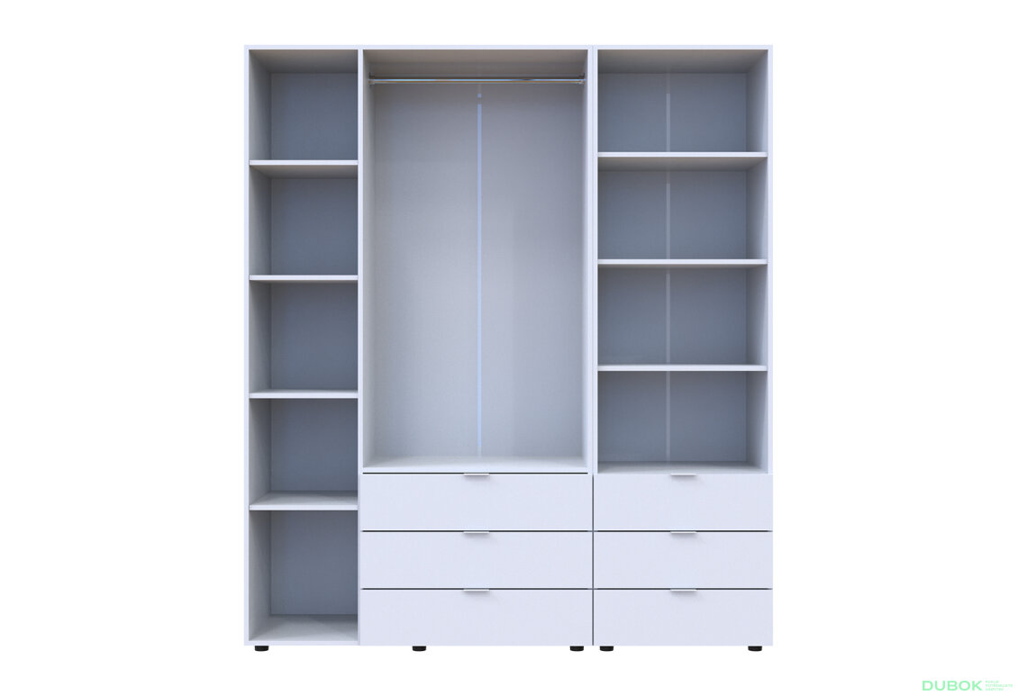 Obrázek 5 - Skříň 3D s regálem se zásuvkami Gelar 176.2 cm bílý