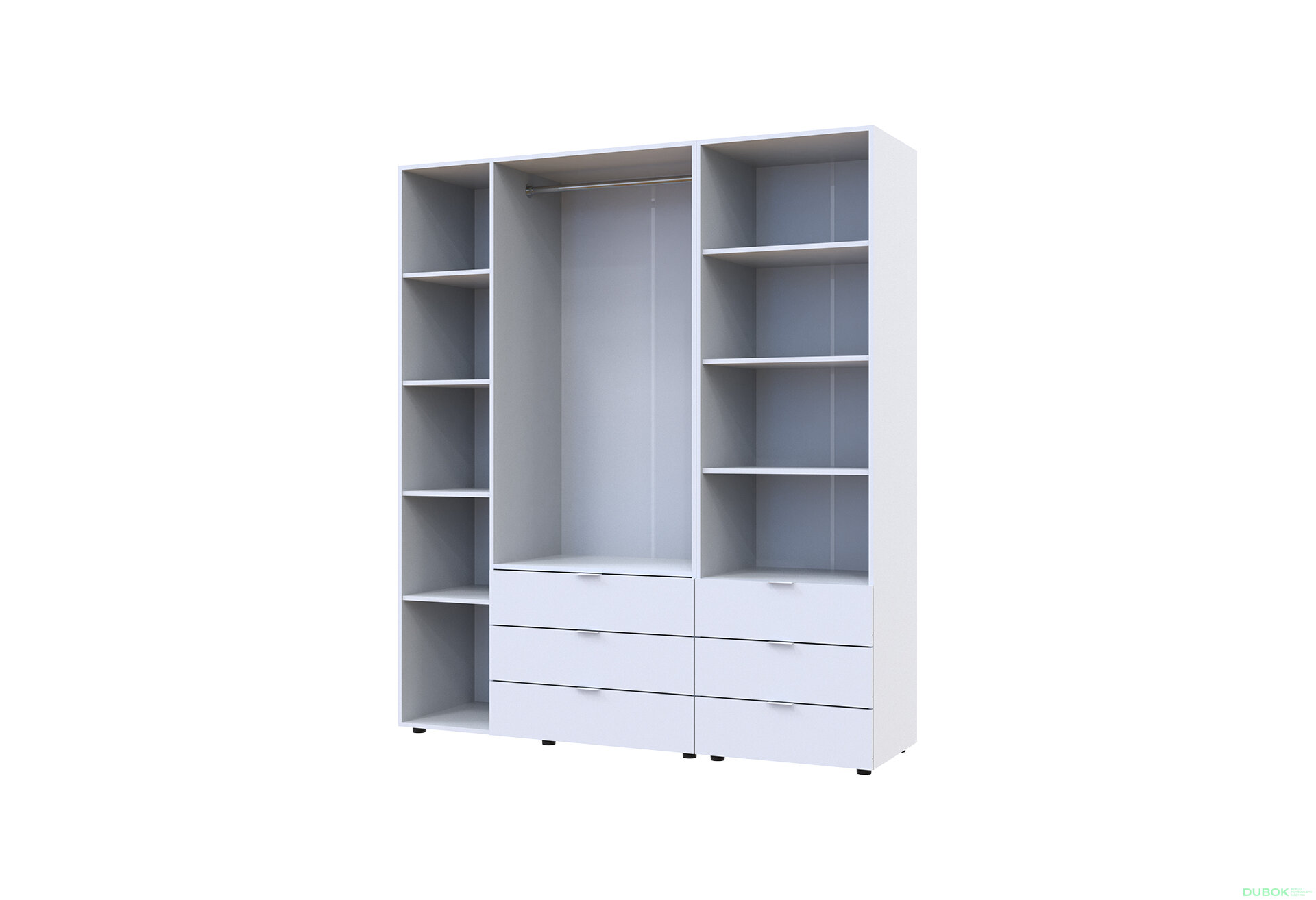 Obrázek 6 - Skříň 3D s regálem se zásuvkami Gelar 176.2 cm bílý