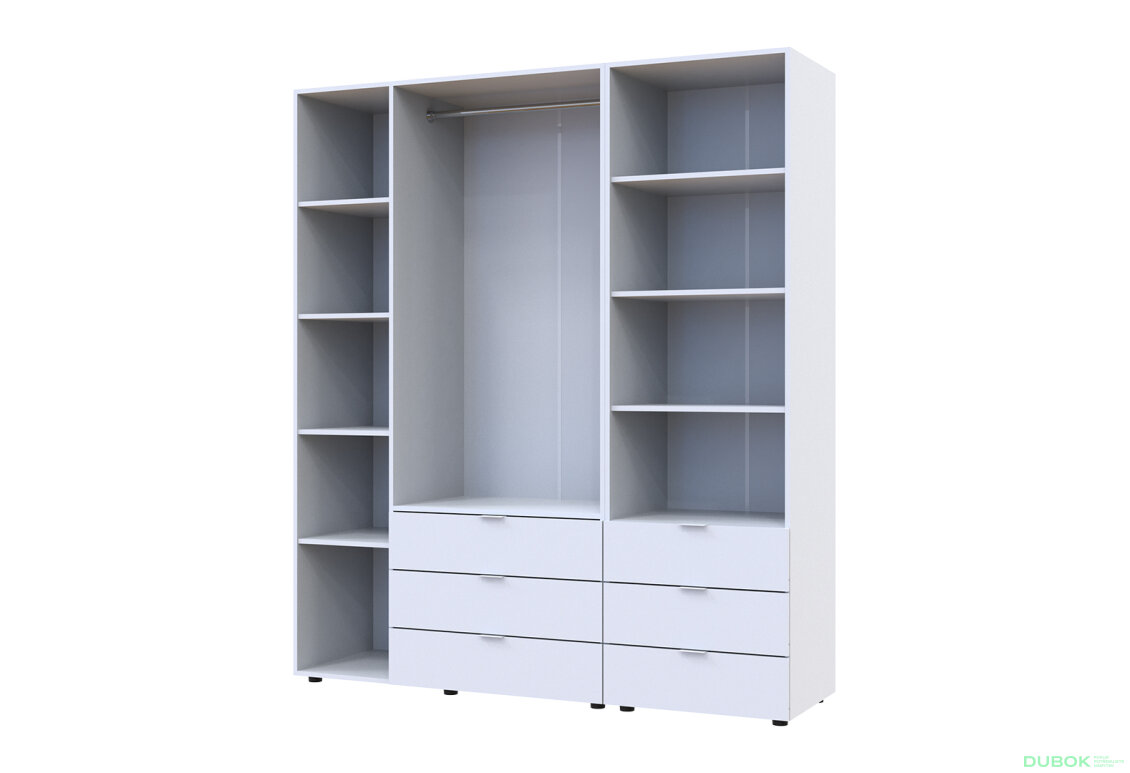 Obrázek 6 - Skříň 3D s regálem se zásuvkami Gelar 176.2 cm bílý