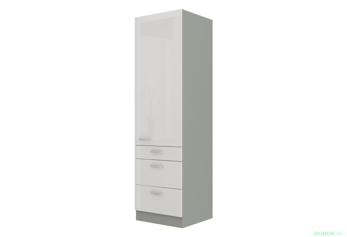 Obrázek 5032 - Kuchyňská sestava 3.5 m Bianca šedý platinový / bílý lesk