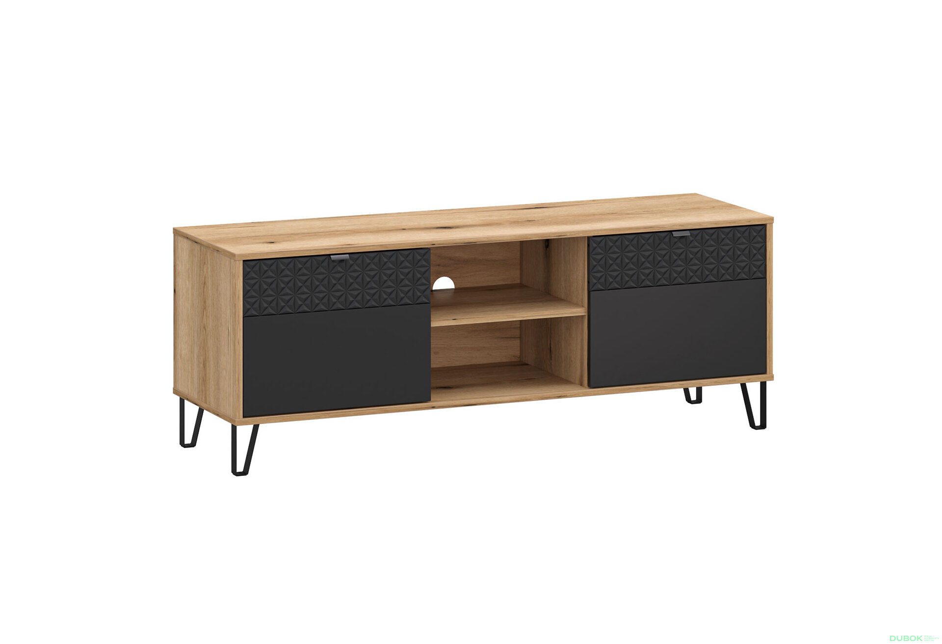 Obrázek 6810 - Obývací sestava 3.0 m dub evok / černý Bellano