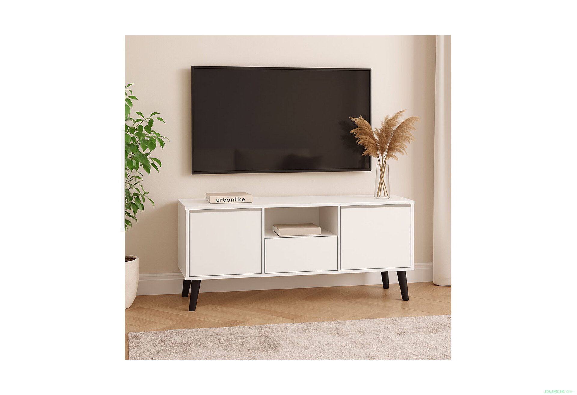 Obrázek 2 - TV stolek 2d1s Borg biały (P)