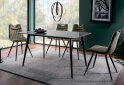 Obrázek 2 - Stůl Ivy 140x80 + 4 židle Orfe Velvet olivový Bluvel 77 / černý mat