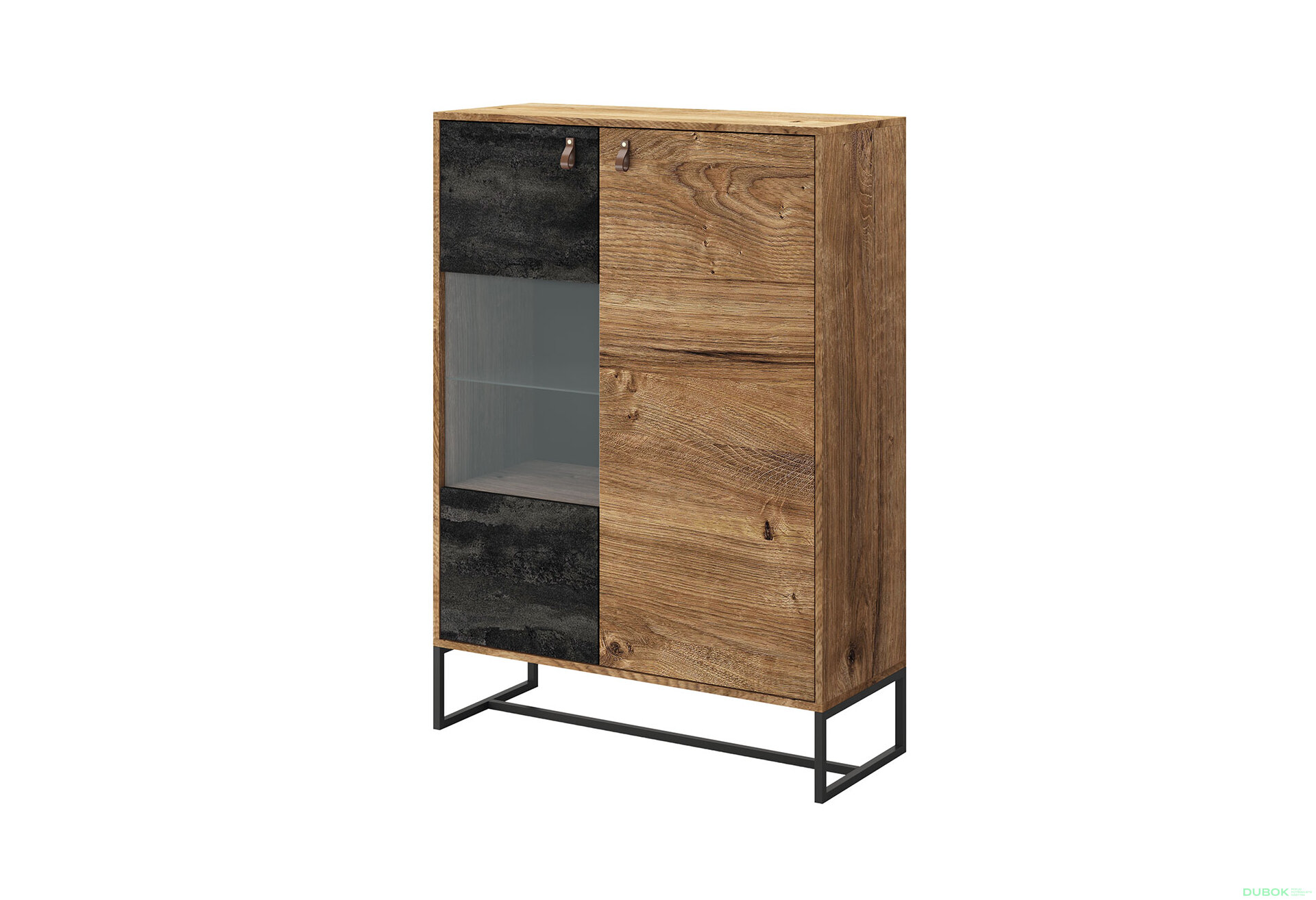 Obrázek 1558 - Obývací sestava 3.0 m dub ribbeck / černý kámen Dark