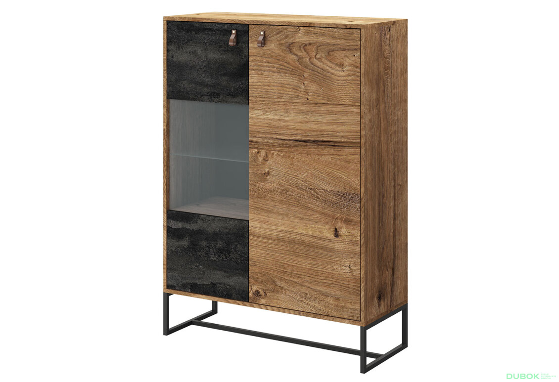 Obrázek 1558 - Obývací sestava 3.0 m dub ribbeck / černý kámen Dark