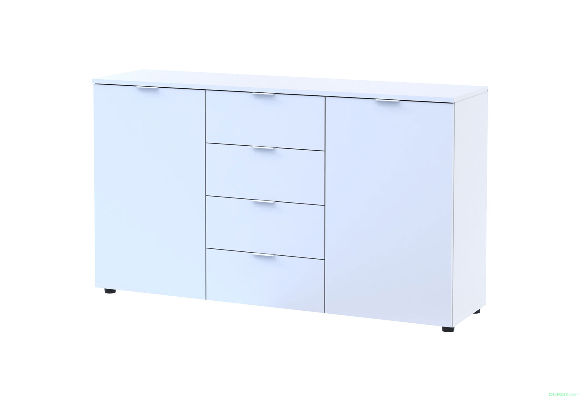 Obrázek 1 - Komoda s dvířky a 4 zásuvkami Ron 5 140 cm Bílá