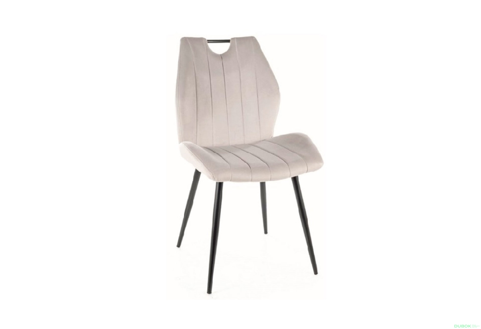 Obrázek 2 - Židle Arco Velvet světle šedý Bluvel 03, matná černá kov